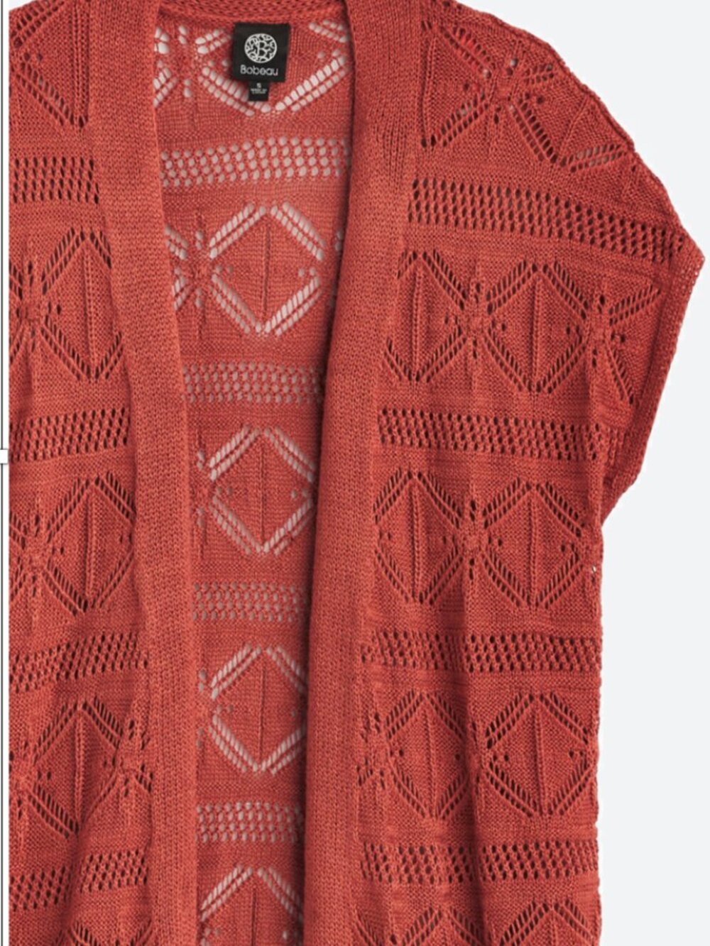 BOBEAU Julien Sleeveless Pointelle Cardigan